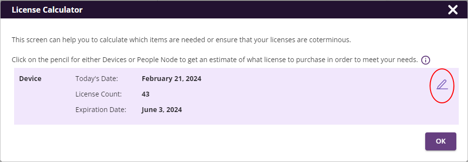 License Calculator Selector