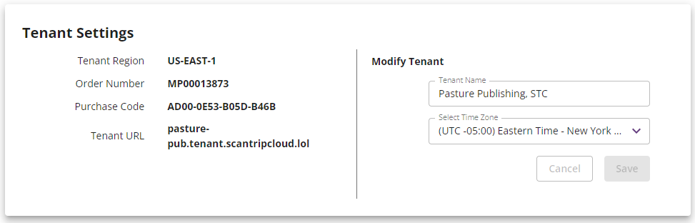 Tenant Settings