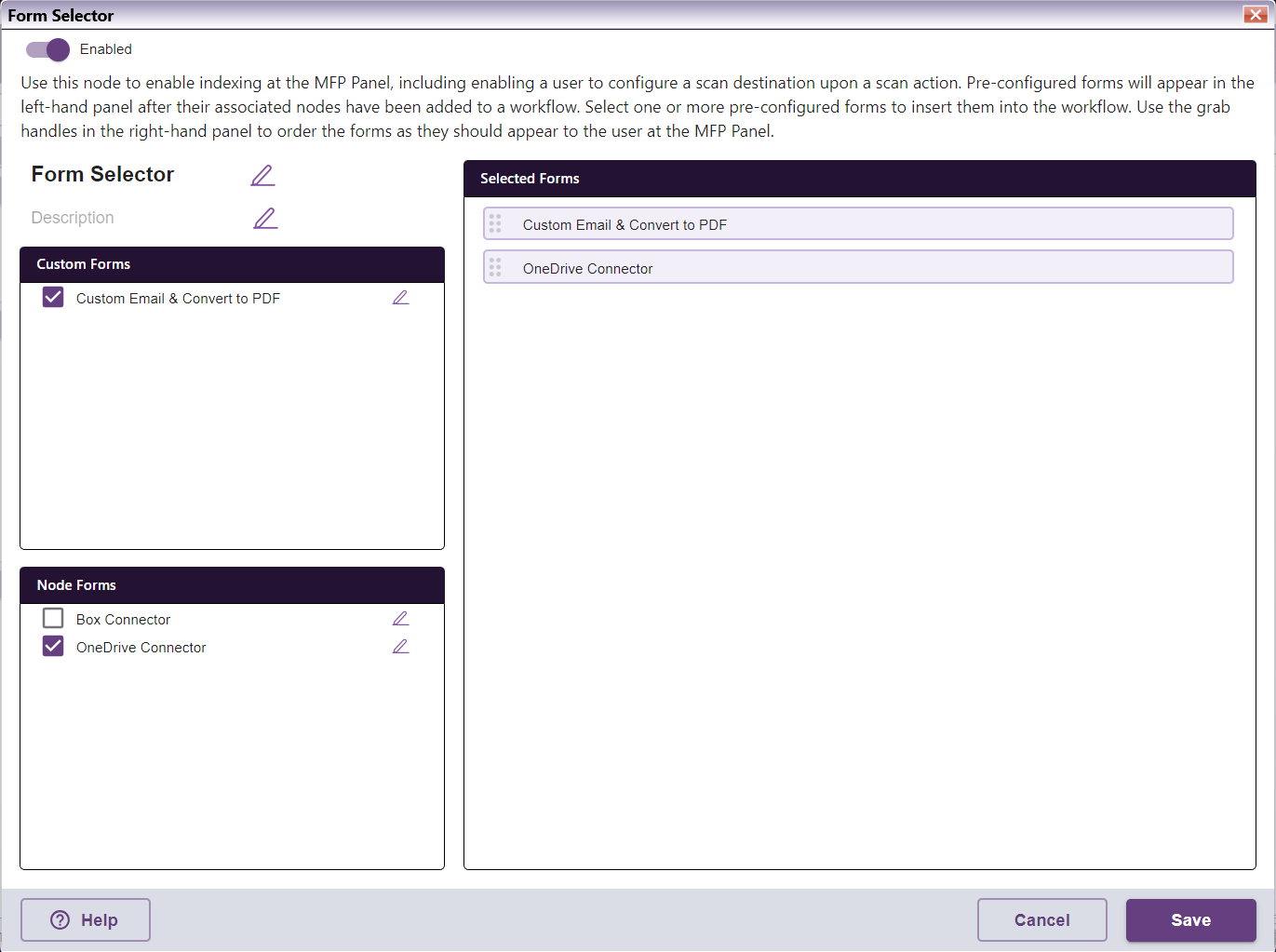 Selecting Forms