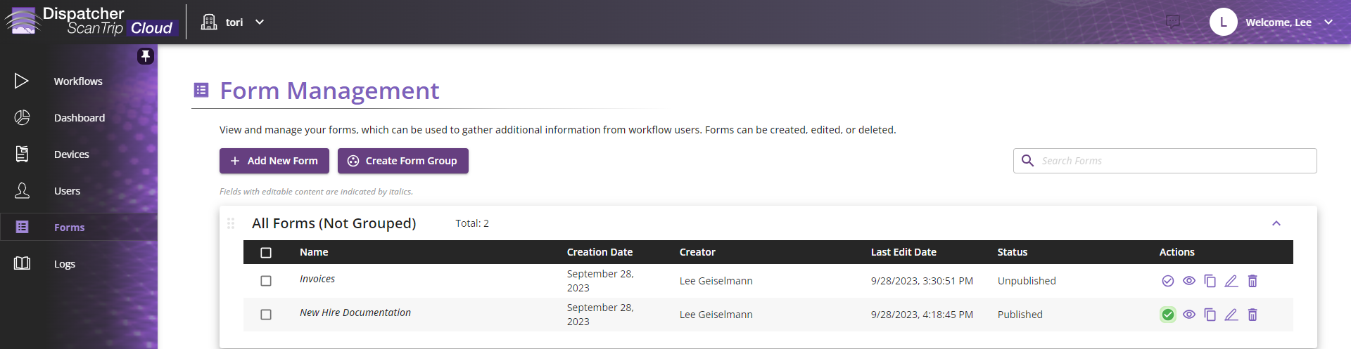 Form Management