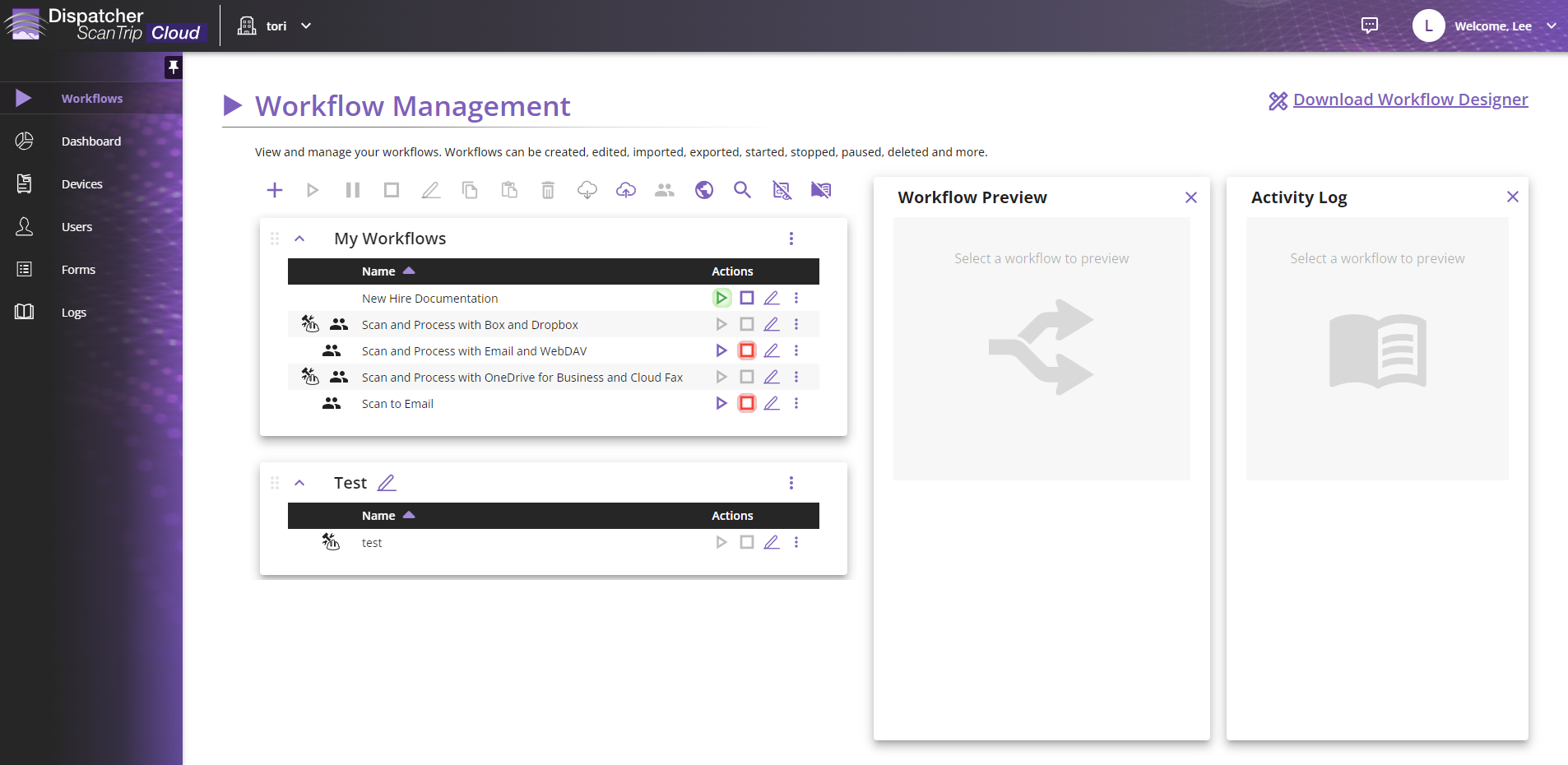 Dispatcher Stratus Tenant Home Page